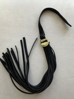 STEVE MADDEN Black FRINGE TASSEL for purse, bag, key chain, Faux Leather BLACK